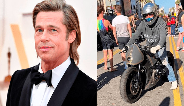 Brad Pitt es captado en plena protesta y manejando una motocicleta por el asesinato de George Floyd en Estados Unidos