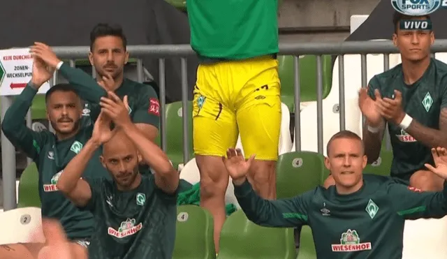 Reacciones de Claudio Pizarro en el partido de Werder Bremen ante Colonia. | Foto: Fox Sports