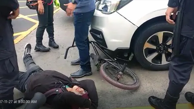 Atropellan a ciclista en la Av. Arequipa [VIDEO]
