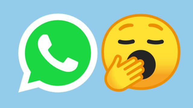 WhatsApp y el emoji de la cara bostezando.