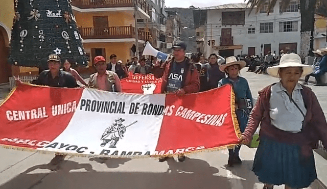 Las rondas campesinas se movilizaron de manera pacífica. Foto: captura vídeo/ Bambamarca Televisión