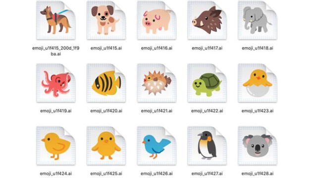 Nuevos diseños de los emojis de animales.
