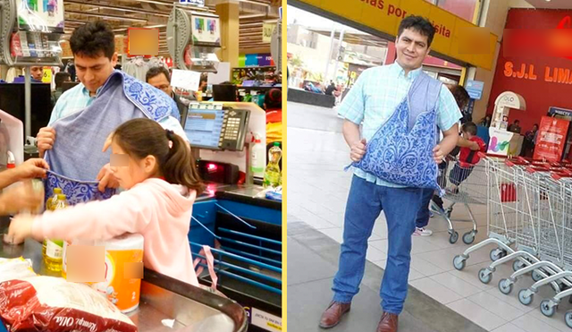 Facebook: peruano lleva ‘alforja cajamarquina’ al supermercado para evitar el uso de bolsas plásticas