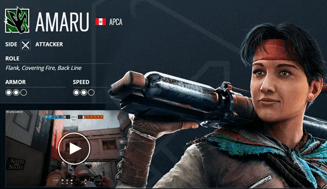 Así juega la operadora peruana Amaru en Rainbow Six Siege.