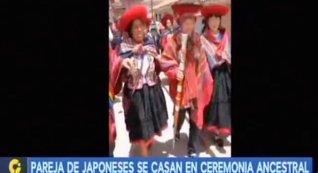 Cusco: pareja de japoneses se casó en parque arqueológico [VIDEO]