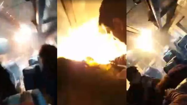 Desesperados intentos de pasajeros chilenos por escapar de un tren incendiándose [VIDEO]