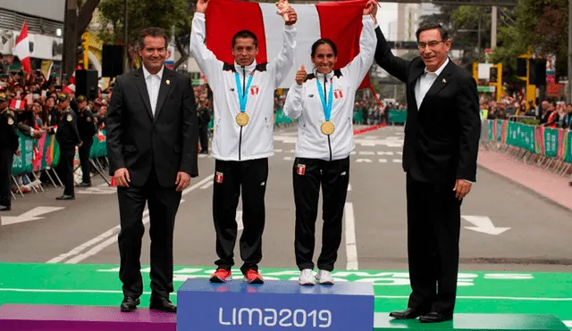 Perú obtuvo el oro en la maratón masculina y femenina. Hasta el propio presidente Martín Vizcarra participó de la premiación. Créditos: GLR
