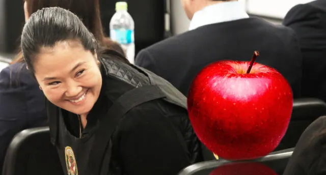 Fujimorista intenta explicar la situación de Keiko con una manzana