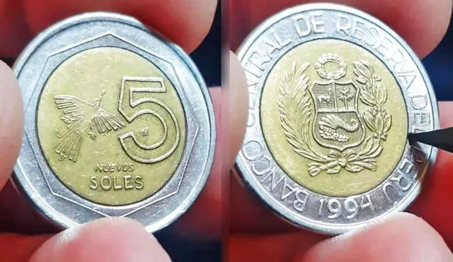 La moneda de 5 soles de 1994 es una de las más buscadas entre los especialistas de la Numismática. Foto: composición LR/Numismática Inca/TikTok