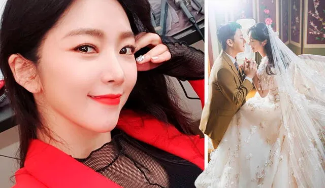 Bae Seul Gi anunciando su compromiso y próxima boda con la estrella de YouTube, Shim Seop.  Crédito: Instagram Bebe Sl.