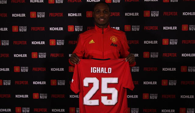 Odion Ighalo, reciente refuerzo del United, no puede entrenar con el equipo. (Foto: Twitter Manchester United)