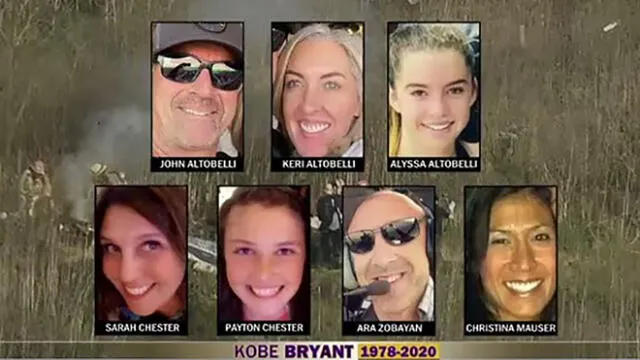 Estas son las siete víctimas identificadas en el trágico accidente en el que murió Kobe Bryant. (Foto: Aire de Santa Fé)