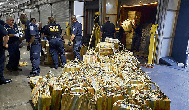 Monto. Las 17,5 toneladas de cocaína incautadas se valorizan en US$ 1.100 millones.