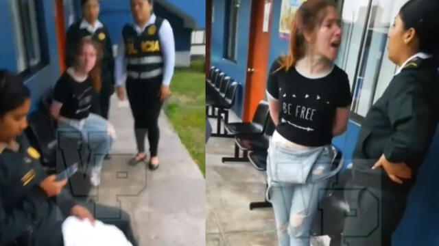 Mujer insultó y escupió a dos agentes de la PNP cuando la trasladaban a comisaría [VIDEO]