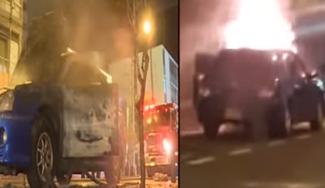 Auto se prende en llamas y explota en pleno corazón de Miraflores [VIDEO]