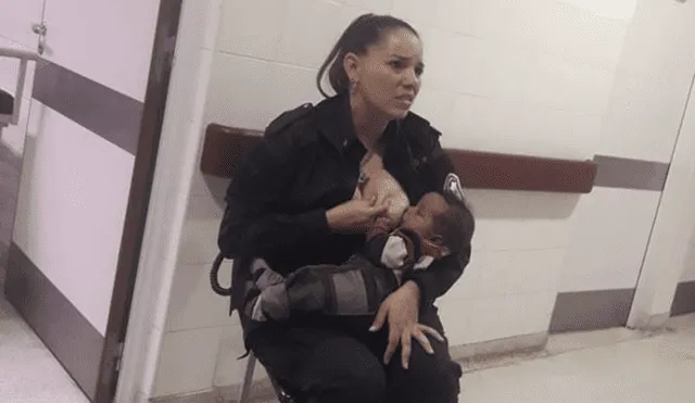 Facebook: emotiva foto de policía que amamantó a un bebé desnutrido
