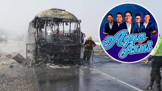 Se incendia bus que trasladaba a músicos de la orquesta Agua Azul [VIDEO] 