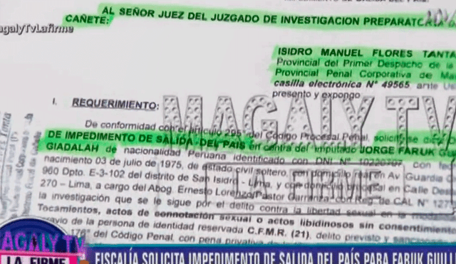 Faruk Guillén: Fiscalia solicita orden de impedimento de salida del país  