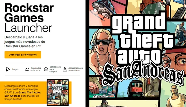 Descarga completamente gratis GTA San Andreas en tu PC desde el cliente RockStar Games Launcher.