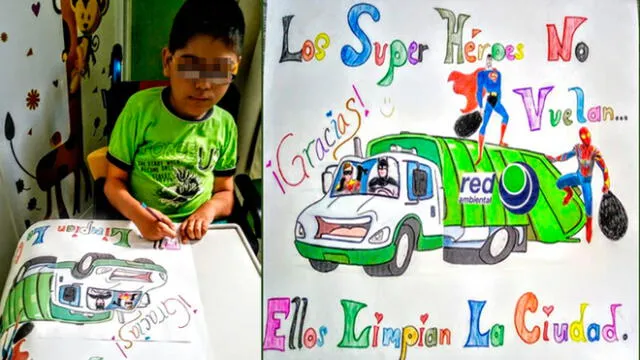 Desliza las fotografías para ver el increíble cartel que elaboró este pequeño mexicano para agradecer a los trabajadores de limpieza de Monterrey. Foto: Mario A. F. Soberanis