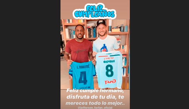Ivan Rakitić, estrella del Barcelona, saludó vía redes sociales a Jefferson Farfán por su cumpleaños.