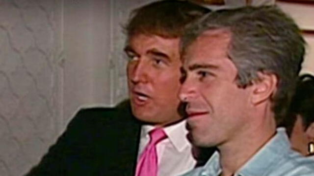 Donald Trump junto a Jeffrey Epstein. Foto: disfusión.