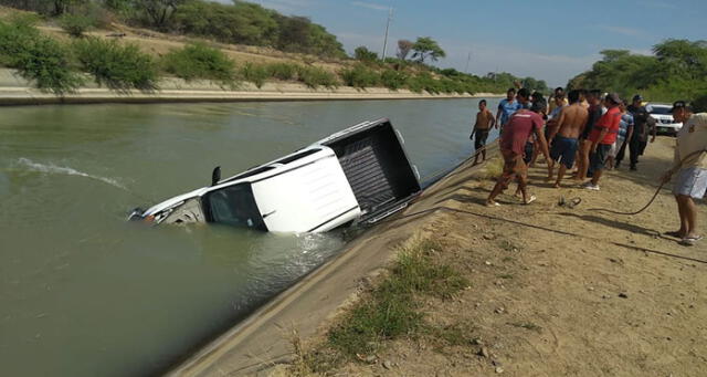 Sullana: trabajador muere en canal de agua tras despiste de vehículo 