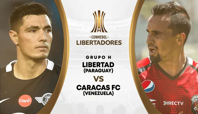 Libertad enfrenta a Caracas por la Copa Libertadores.