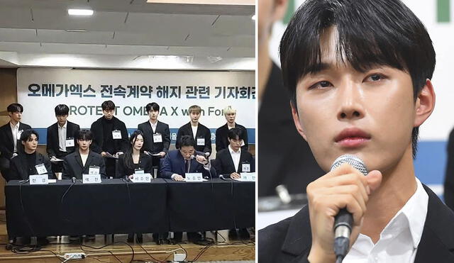 OMEGA X: todos los integrantes asistieron a la conferencia de prensa. Foto: NaverNews.