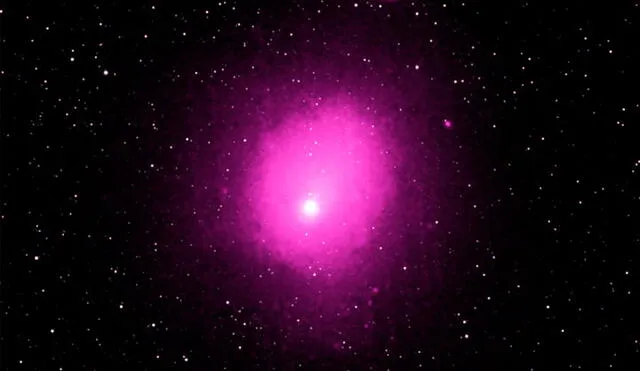 Ilustración de la explosión detectada en el cúmulo de galaxias de Ofiuco. Crédito: NASA/ESA/El País.