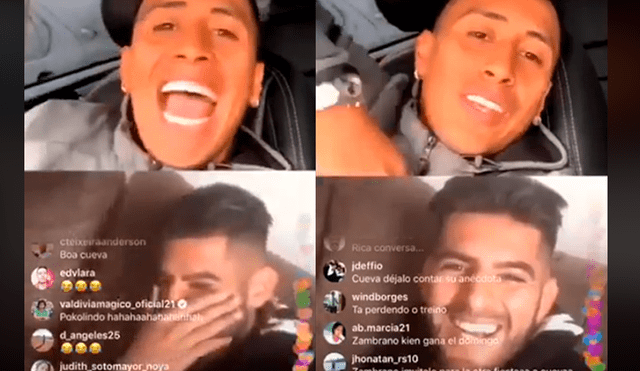 Christian Cueva y Carlos Zambrano, integrantes de la selección peruana, tuvieron una peculiar videollamada vía Instagram.
