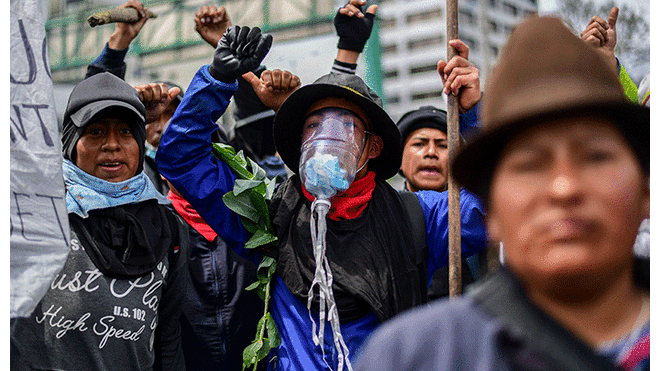 Protestas en Ecuador dejan cinco muertos. Foto: AFP