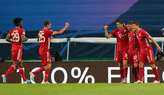 Robert Lewandowski sentenció la goleada del Bayern Múnich sobre Lyon en la segunda semifinal de Champions League. | Foto: AFP