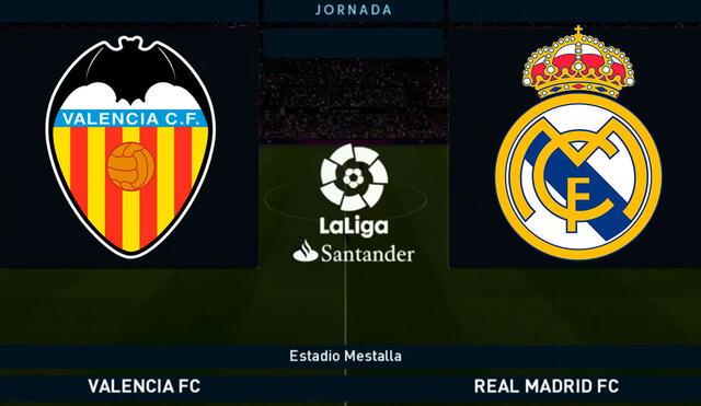 Valencia y Real Madrid juegan este domingo en Mestalla por la fecha 9 de LaLiga Santander. Foto: Twitter / @officialpes