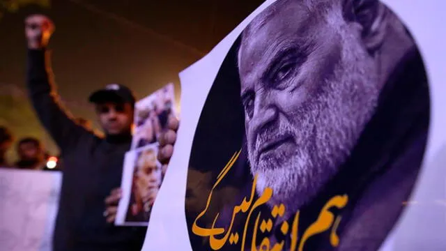 Protestas contra Estados Unidos por muerte de Qasen Soleimani. Foto: EFE.