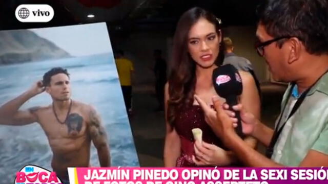 Jazmín Pinedo reacciona al ver sesión de fotos de Gino Assereto