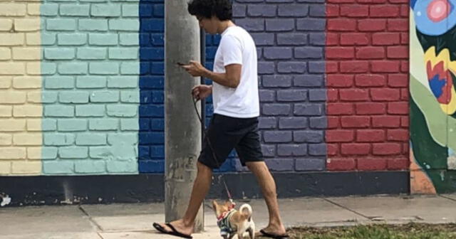 Mateo Garrido Lecca es captado sin mascarilla en la calle durante estado de emergencia. Foto: Twitter.