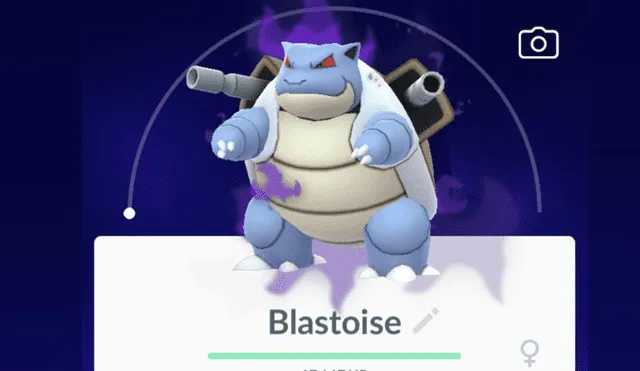 Blastoise oscuro en Pokémon GO.