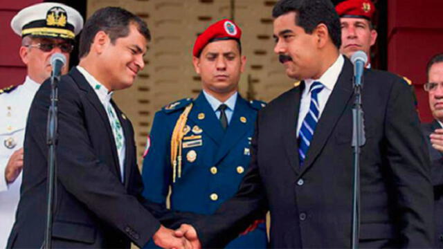 Rafael Correa, cuando era presidente de Ecuador, y Nicolás Maduro.