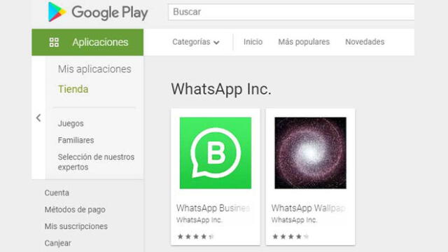 WhatsApp dejó de aparecer en las búsquedas y en el perfil.