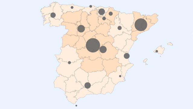 Mapa del coronavirus en España. (Foto: RTVE)