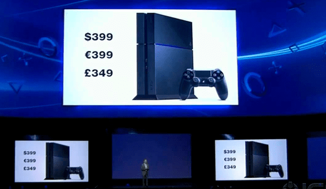 La PlayStation 4 se lanzó con un precio de 399 dólares (hoy, 445 dólares aproximadamente) Imagen: Sony.