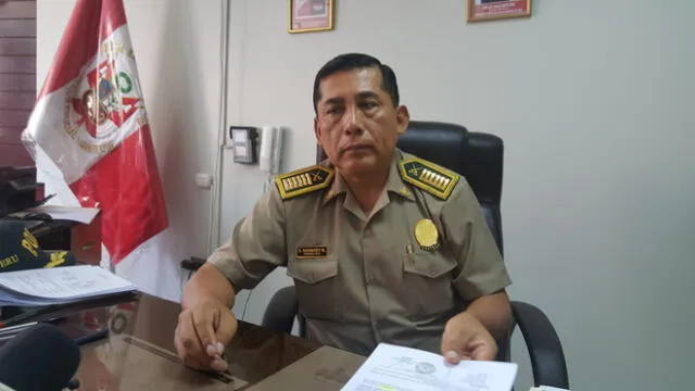 Coronel PNP Elmer Guimarey jefe de la Región Policial Lambayeque
