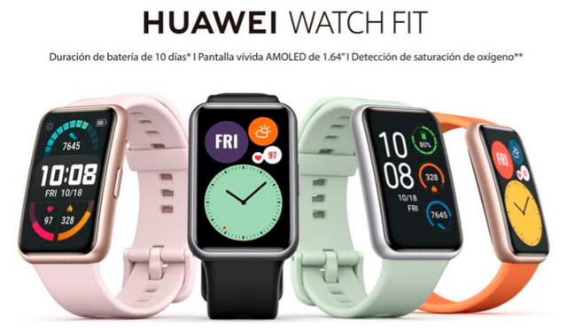 El Huawei Watch Fit cuesta 399 en los retailers de Perú. Foto: Huawei.