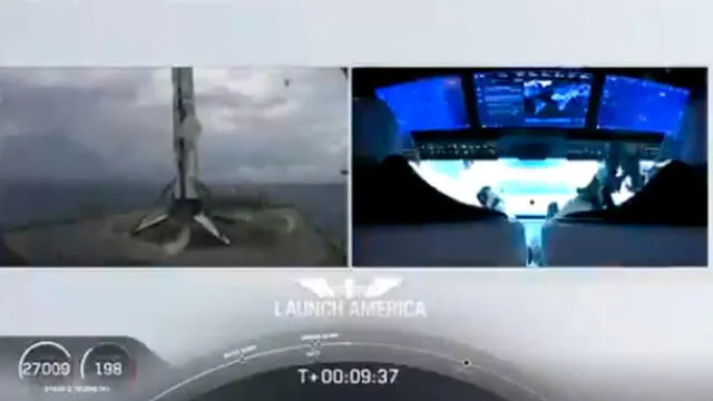 Cohete Space X. Foto: captura de pantalla.