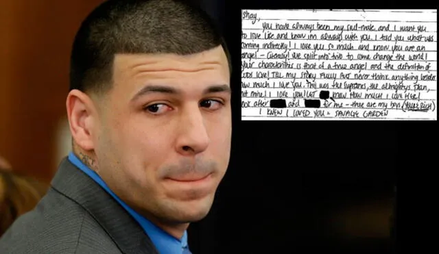 Aaron Hernandez: publican emotiva carta que dejó a su prometida antes de suicidarse 