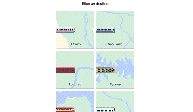 Puedes elegir entre seis ciudades para iniciar la juego: El Cairo, São Paulo, Londres, Sidney, San Francisco y Tokio.