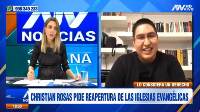 Christian Rosas considera que el Gobierno está eliminando el derecho a la libertad religiosa. (Foto: Captura de video / ATV Noticias Al Estilo Juliana)