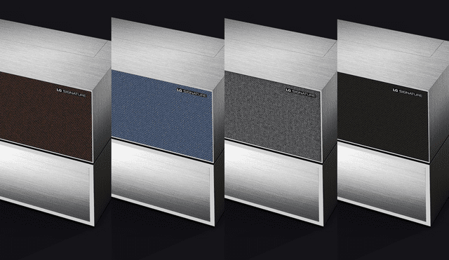La tela del altavoz se puede personalizar en cuatro colores diferentes: marrón, azul, gris y negro. Foto: LG