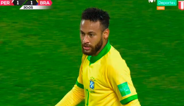 Neymar decretó el empate en el Perú vs. Brasil desde el punto penal. Foto: Captura de Movistar Deportes